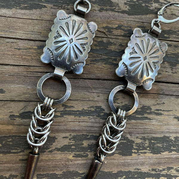 Square Concho Box Chanmaille Earrings