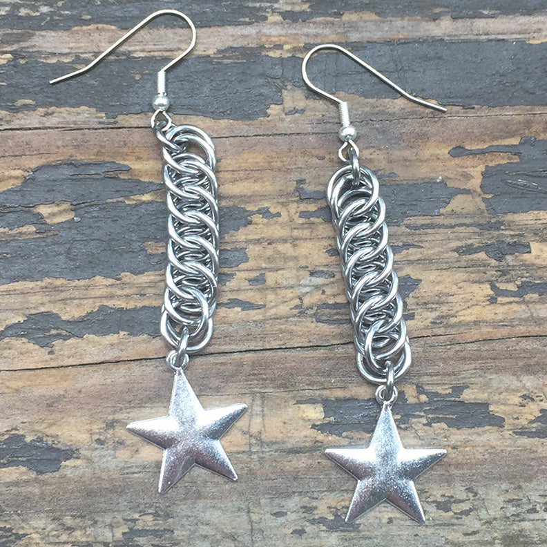 Star Medium Chainmaille Earrings