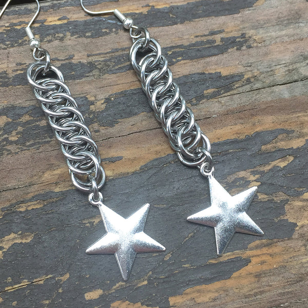 Star Medium Chainmaille Earrings