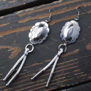 Lightning Bolt Concho Bolo Earrings