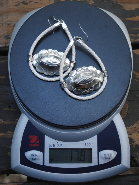 Bolo Cord & Concho Hoop Western Earrings