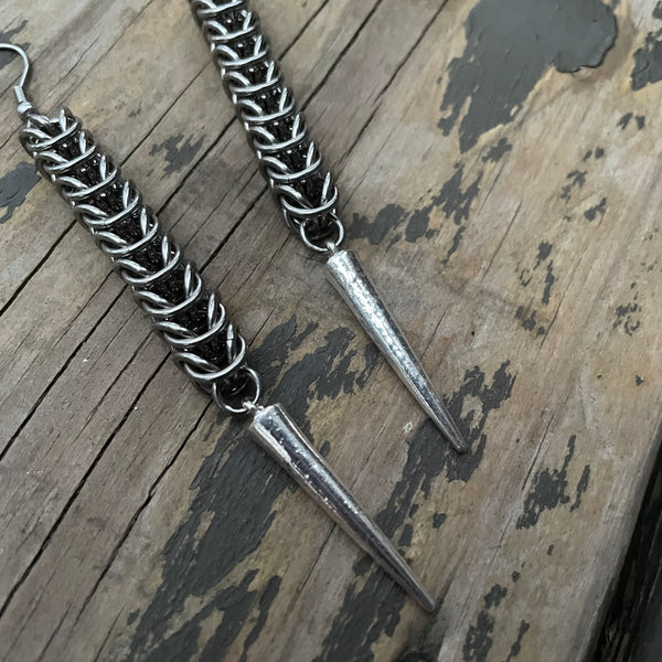 Long Box Spike Earrings