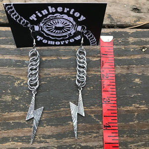 Thrift Store - Large Aluminum Lightning Bolt Earrings