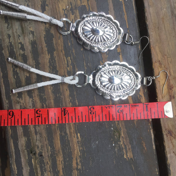 White Bolo Tie Earrings