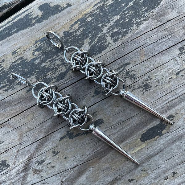 Odin's Eye/Barbed Wire Chainmaille Earrings