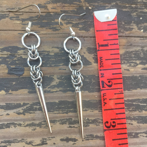 Half Byzantine Loop Spike Earrings