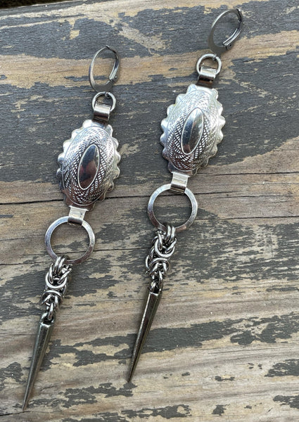 Smooth Mini Concho Byzantine Earrings