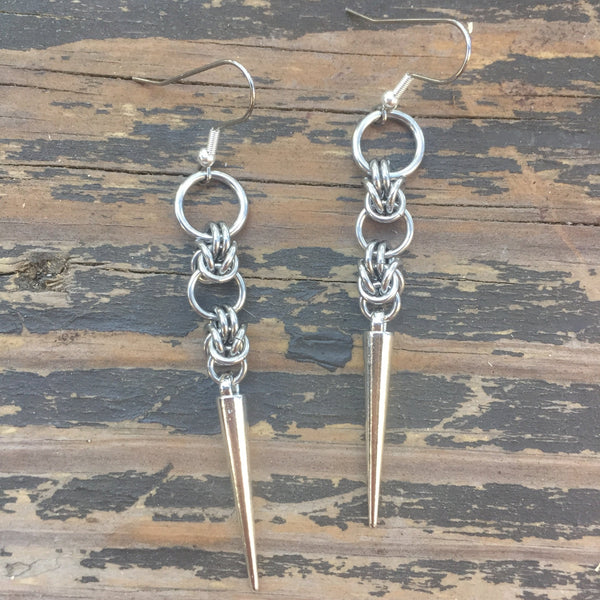 Half Byzantine Loop Spike Earrings