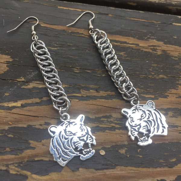 Stainless Steel Half Persian 4-in-1 Tiger Earrings