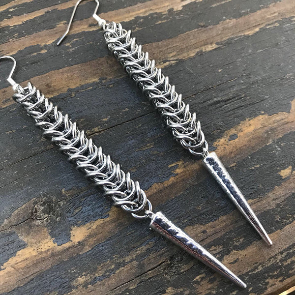 Long Box Spike Earrings