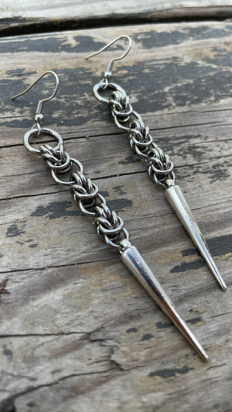 Triple Half Byzantine Spike Earrings