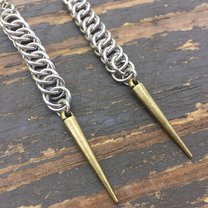 Long Half Persian 4-in-1 Stainless Steel Spike Earrings