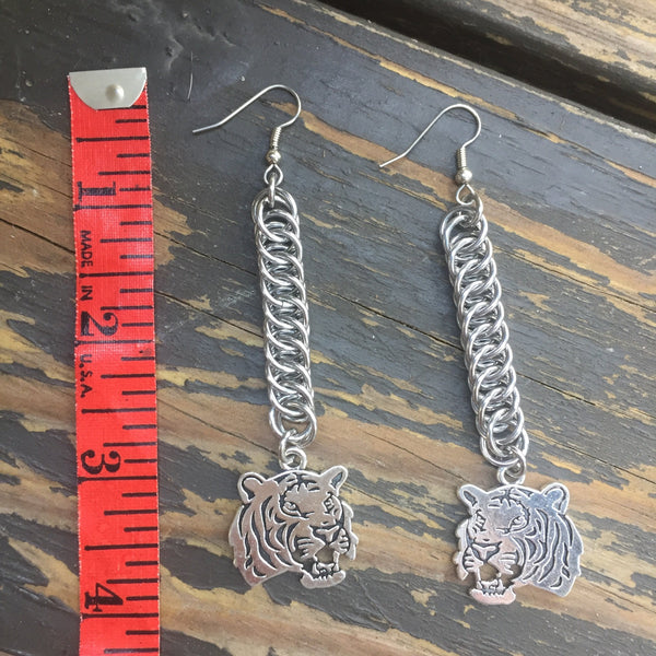 Stainless Steel Half Persian 4-in-1 Tiger Earrings