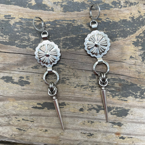 Flower Concho Chainmaille Earrings