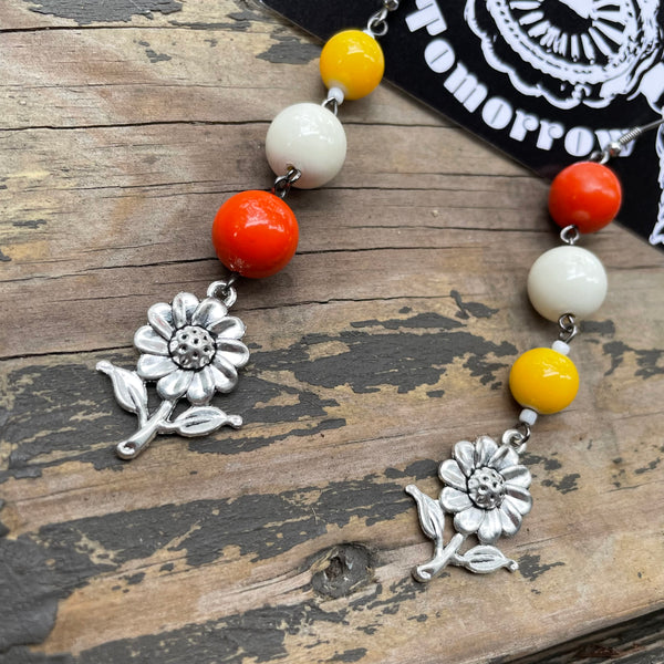 Candy Corn Daisy Earrings