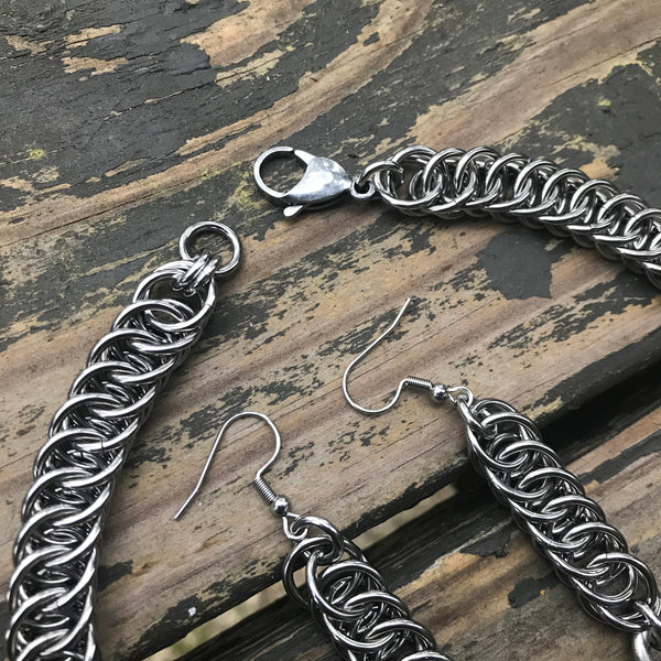 Heart Lock Chainmaille Necklace