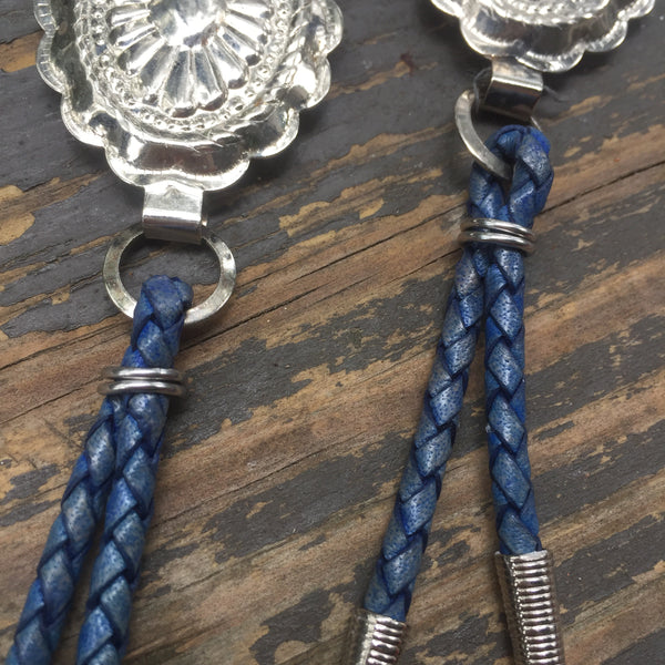 Blue Bolo Tie Earrings