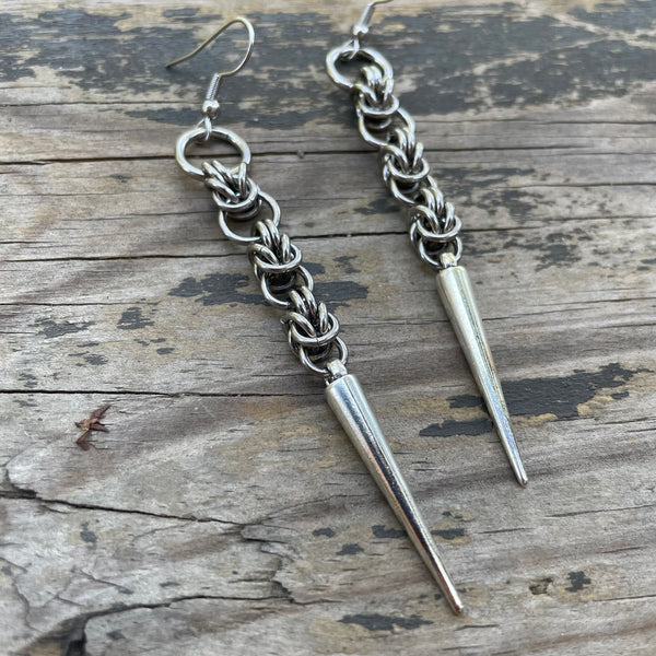 Triple Half Byzantine Spike Earrings