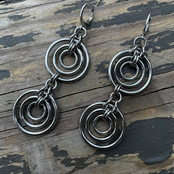 Double Bullseye Chainmaille Earrings