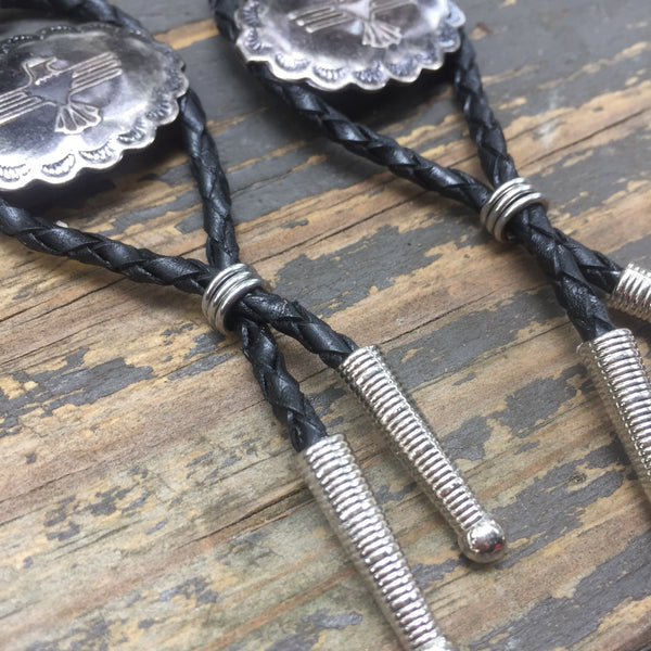 Thunderbird Bolo Tie Earrings Black & Gunmetal