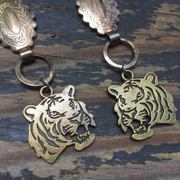 Distressed Light gold concho + Tiger