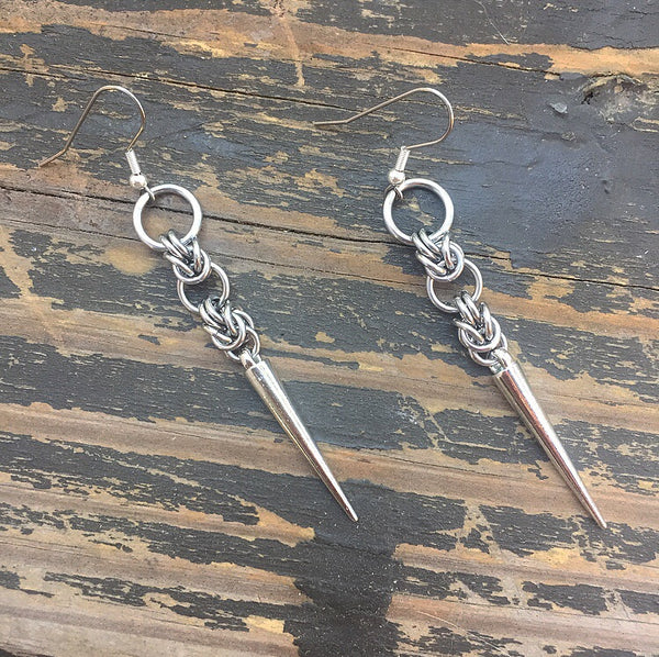 Half Byzantine Loop Spike Earrings