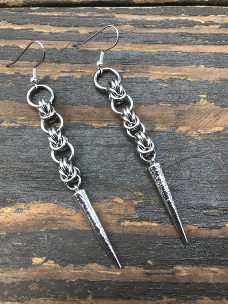 Triple Half Byzantine Spike Earrings