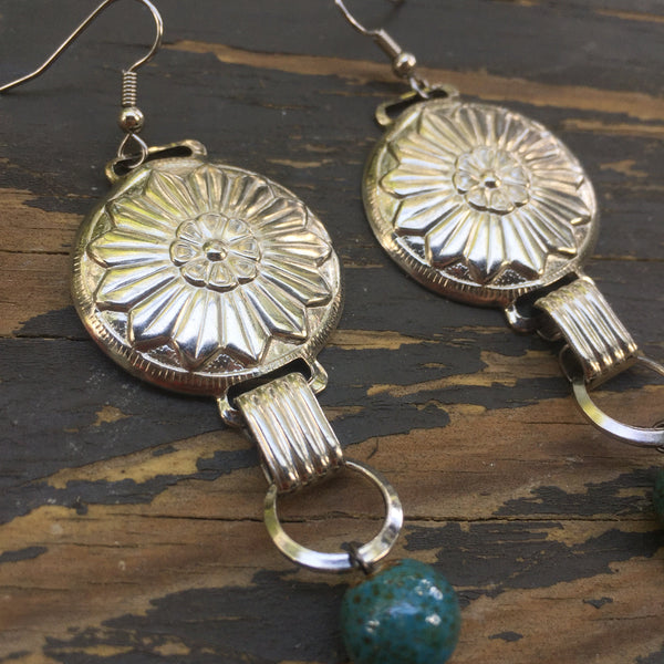 Sun Concho + Arrow Earrings