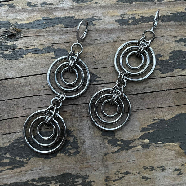 Double Bullseye Chainmaille Earrings