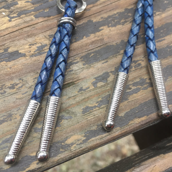 Blue Bolo Tie Earrings